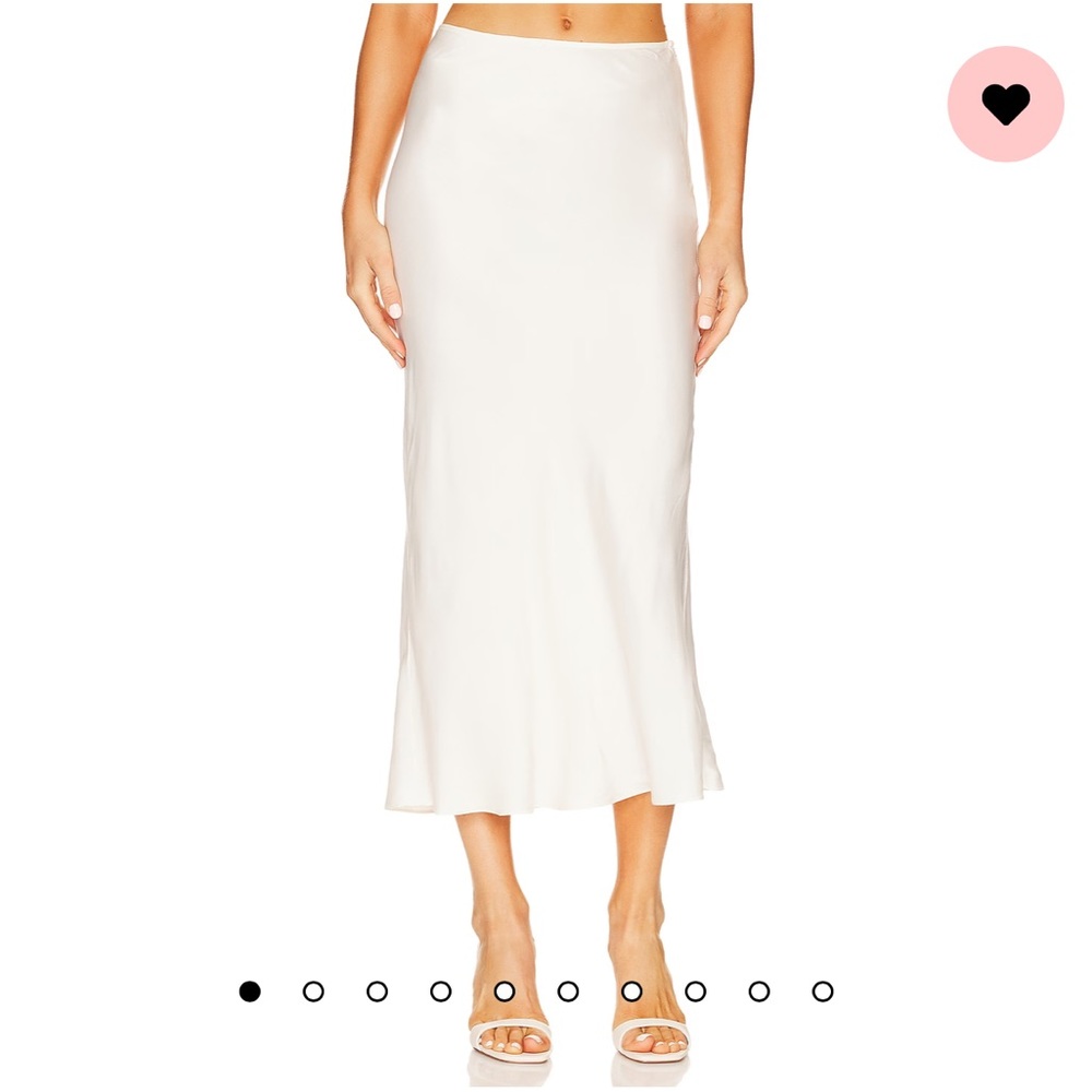 Brand New With Tag Midi Setim Skirt in White - Size XS
